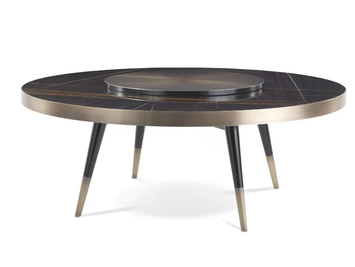 MAYFAIR - Round Sahara Noir marble table _ Gianfranco Ferré Home